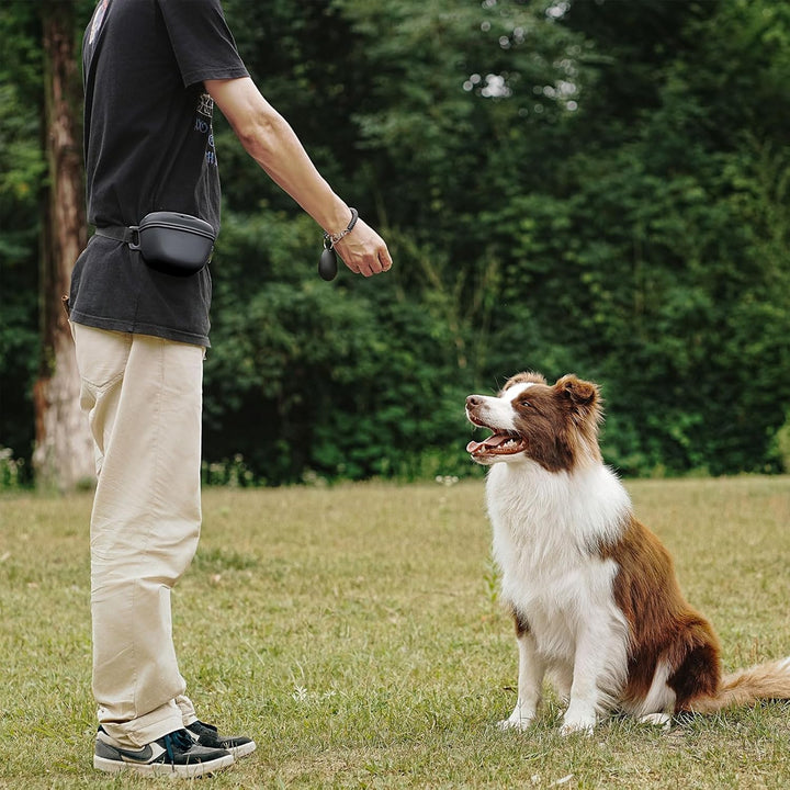 Pet Training Snack Pouch with Clicker 2.0 Upgraded Magnetic Closure, 1.66 Cup Silicone Belt for Dog Treats，Perfect for Exercising and Walking