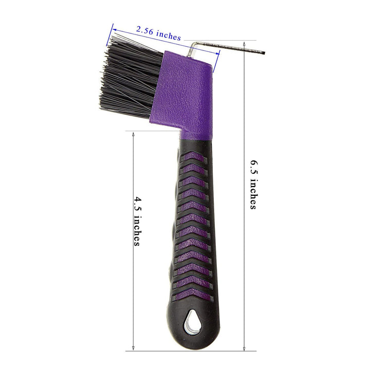 Horse Hoof Pick Brush with Soft Touch Handle (Purple)
