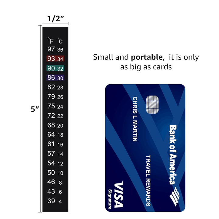 Brewing Thermometer Strip Adhesive Strip Thermometer Aquarium Thermometer Sticker Thermometer Sticker for Fish Tank/Kombucha 39℉ to 97℉ & 4℃ to 36℃