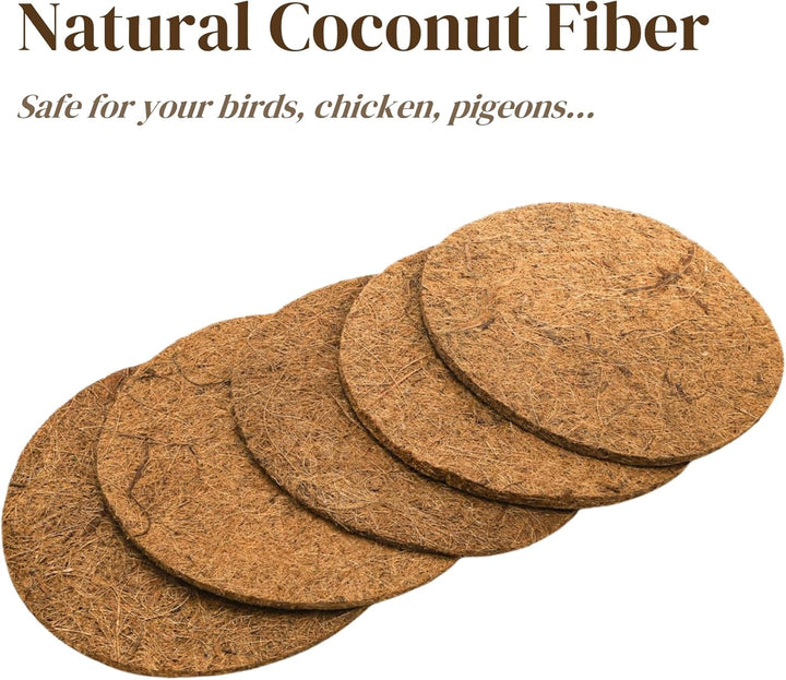 15 Packs Pigeon Nest Pads, Bird Breeding Mat for Chicken, Natural Coconut Fiber Bird Egg Mat, Nesting Bowl Box Pad for Parakeet Chicken, Pigeon Hatching Bedding Accessories