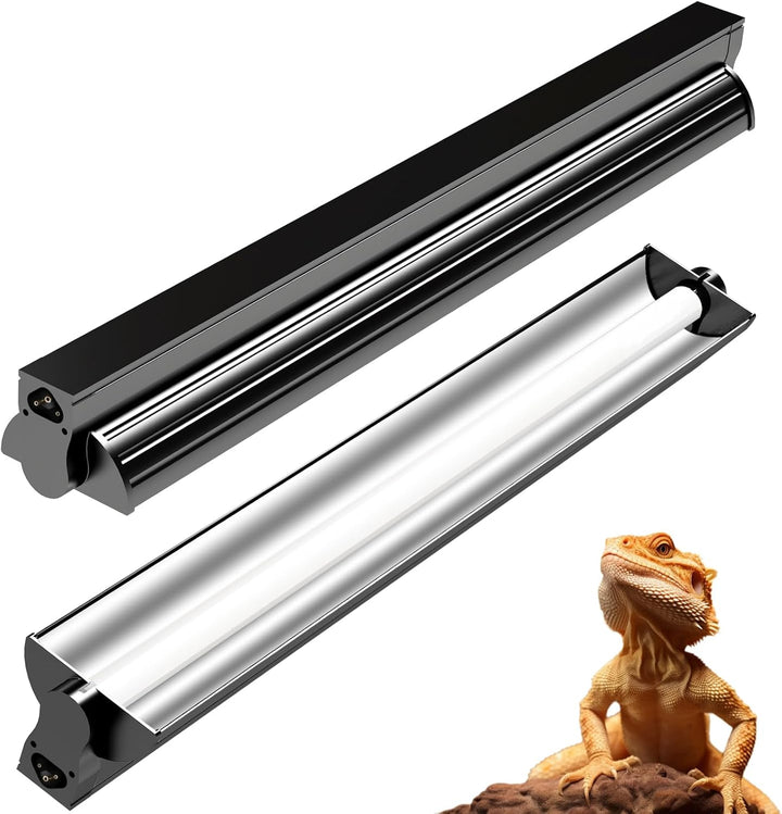 8W T5 10.0 UVB Reptile Light Fixture 12" – High Output UVA UVB Light for Bearded Dragons, Turtles & Snakes – Compact UVB Lamp for Desert & Tropical Reptiles (UVB 10.0-Desert, 12INCH-8W)