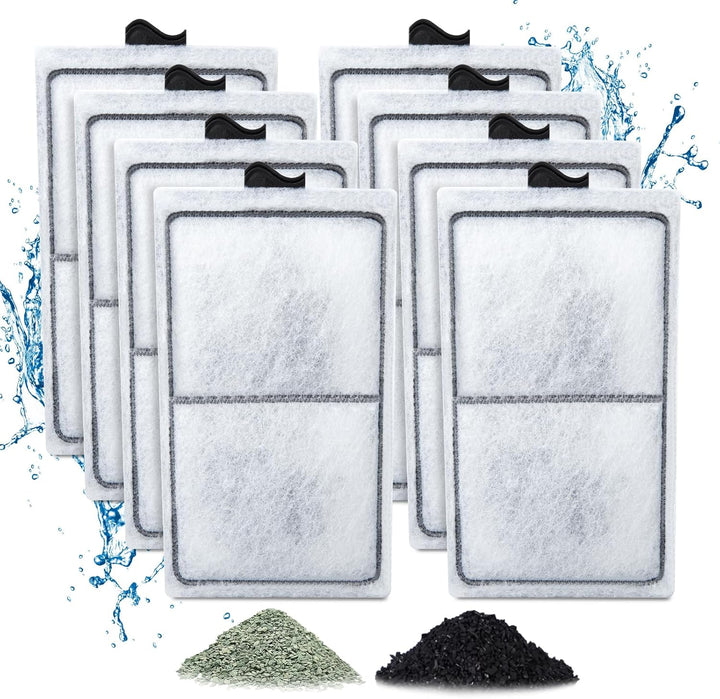 8 Pack PF-S Filter Cartridges Compatible with Top Fin Silenstream PF10 Power Filters, Remplacement Aquarium Carbon Cartridge with Zeolite