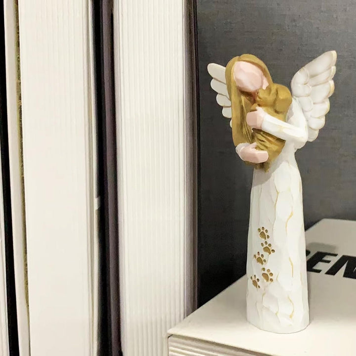 Dog Memorial Gifts for Loss of Dog, Pet Memorial Gifts, Resin Angel Statues,Sculpting Angels，Pet Sympathy Gifts(White)