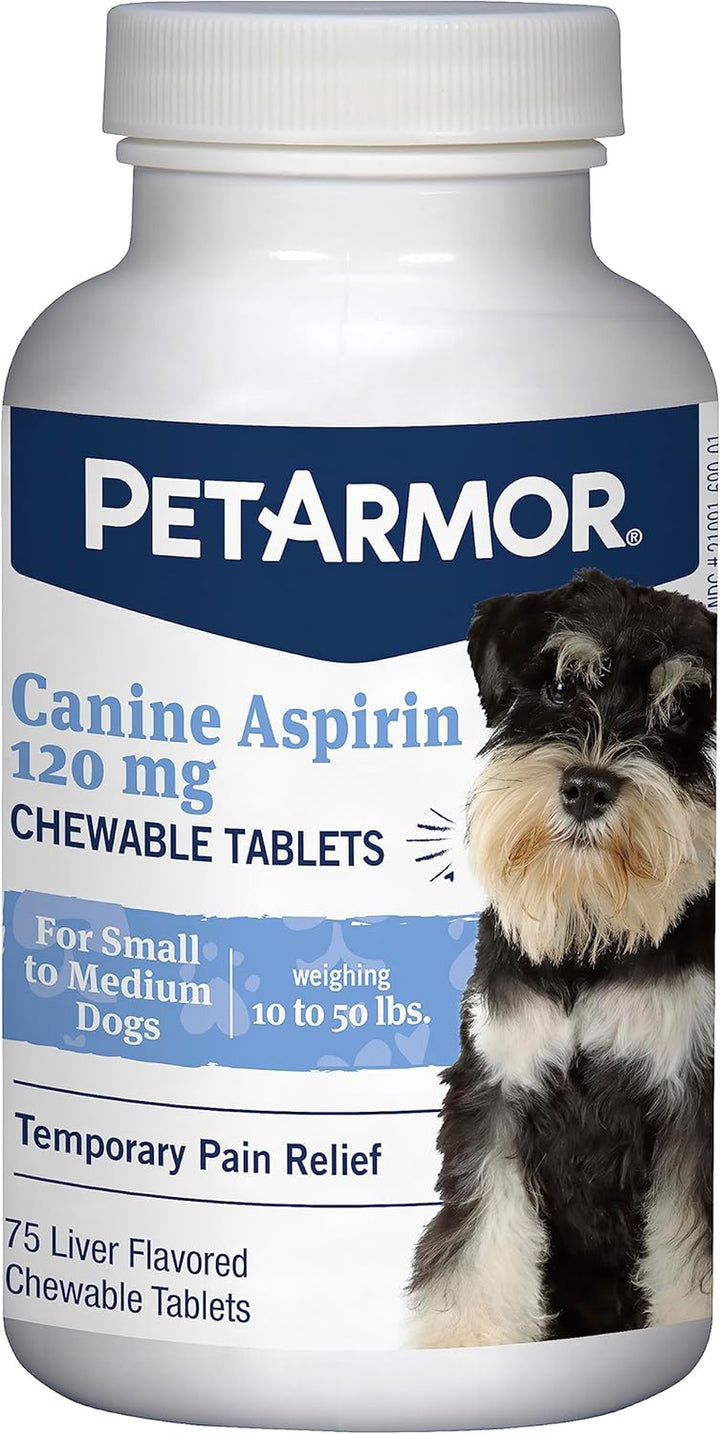 Aspirin for Large Dogs, Fast Acting Anti-Inflammatory and Pain Relief for Dogs, Vet-Quality Joint Support and Pain Meds for Dogs, 120 Liver Flavored Tablets