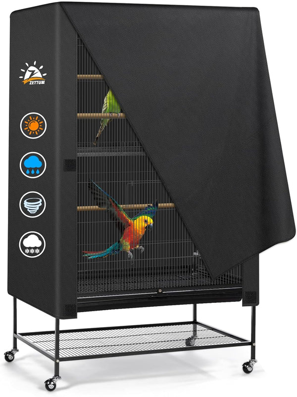Bird Cage Cover - 600D Bird Cage Covers for Night Heavy Duty & Waterproof, Fade-Resistant Pet Bird Cage Cover Accessory for Parakeet, Parrot, Cockatiel and More Finches - 33 X 23 X 40 Inch