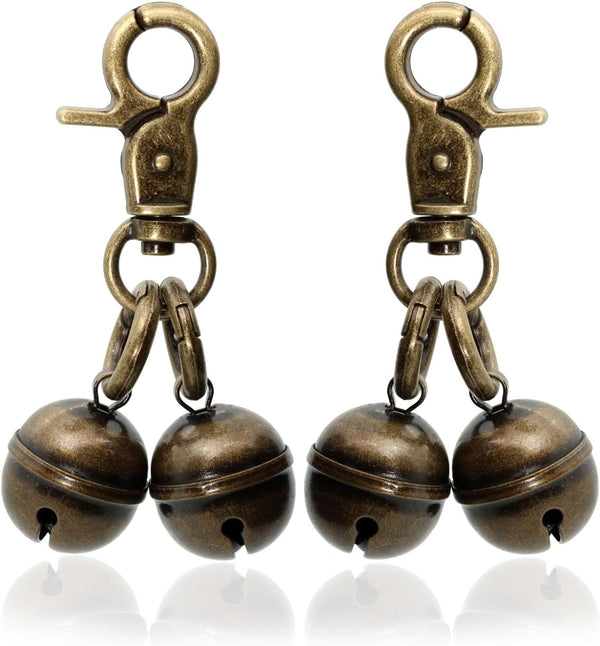 Copper Bells for Dog Collars with Snap Clips - Made of Pure Copper for Dogs/Cat - Clear Sound & No Rust - save Birds Wildlife, Know Where Your Pet Christmas Sounds