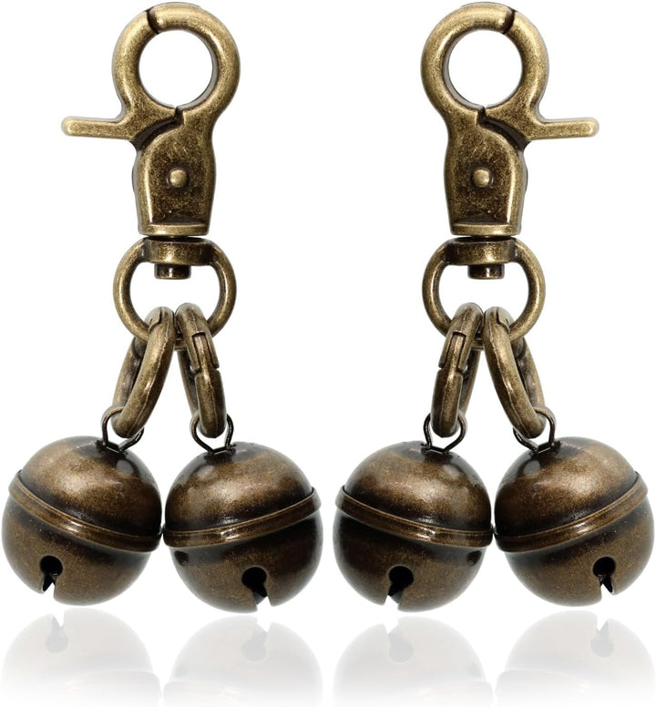 Copper Bells for Dog Collars with Snap Clips - Made of Pure Copper for Dogs/Cat - Clear Sound & No Rust - save Birds Wildlife, Know Where Your Pet Christmas Sounds