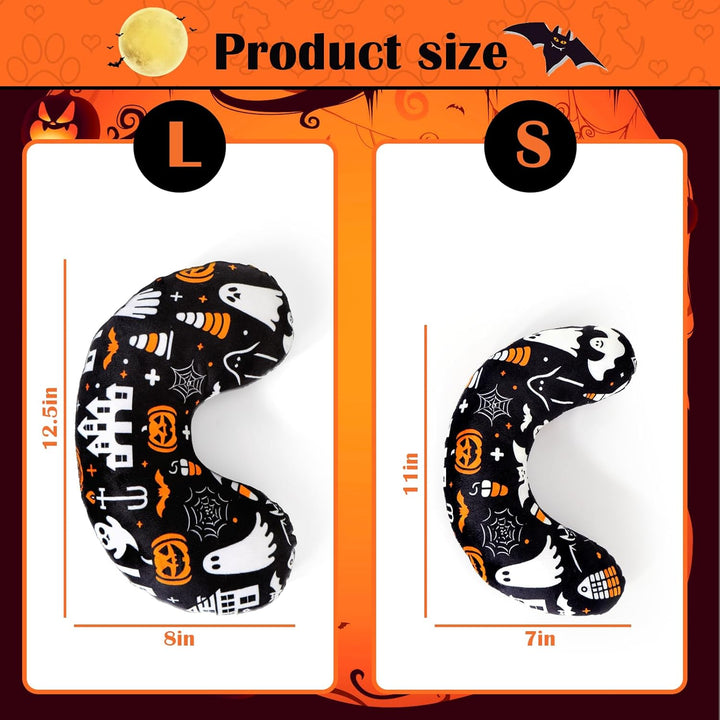 Dog Pillow for Small Dogs, U Shaped Dog Neck Calming Pillow for Joint Relief Sleeping Improve, Machine Washable Pet Pillow for Dogs & Cats(Halloween)