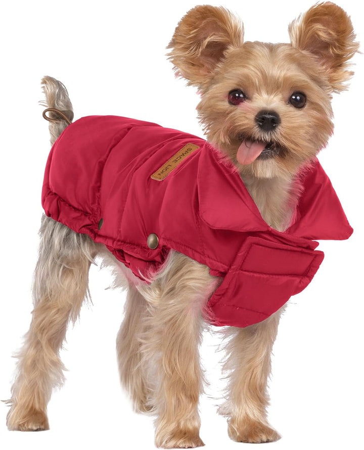 Dog Puffer Jacket, down Winter Coat, Durable Outdoor Coat for Cold and Windy Conditions, Waterproof, Lightweight Jacket, Adjustable Fit for Small, Medium, Large Dogs(Pink,12/M)