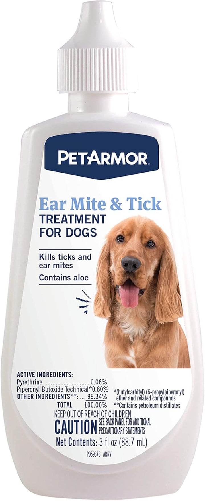 Ear Mite Treatment for Dogs, Ear Mite Medicine Kills Ticks and Ear Mites to Relieve Itchiness, Sooths Ears with Aloe, 3Oz