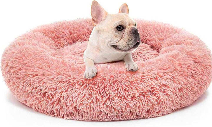 Dog Bed for Small Medium Large Dogs Cats, 20 Inch Calming Washable-Round Cozy Soft Pet Bed for Puppy and Kitten with Slip-Resistant Bottom