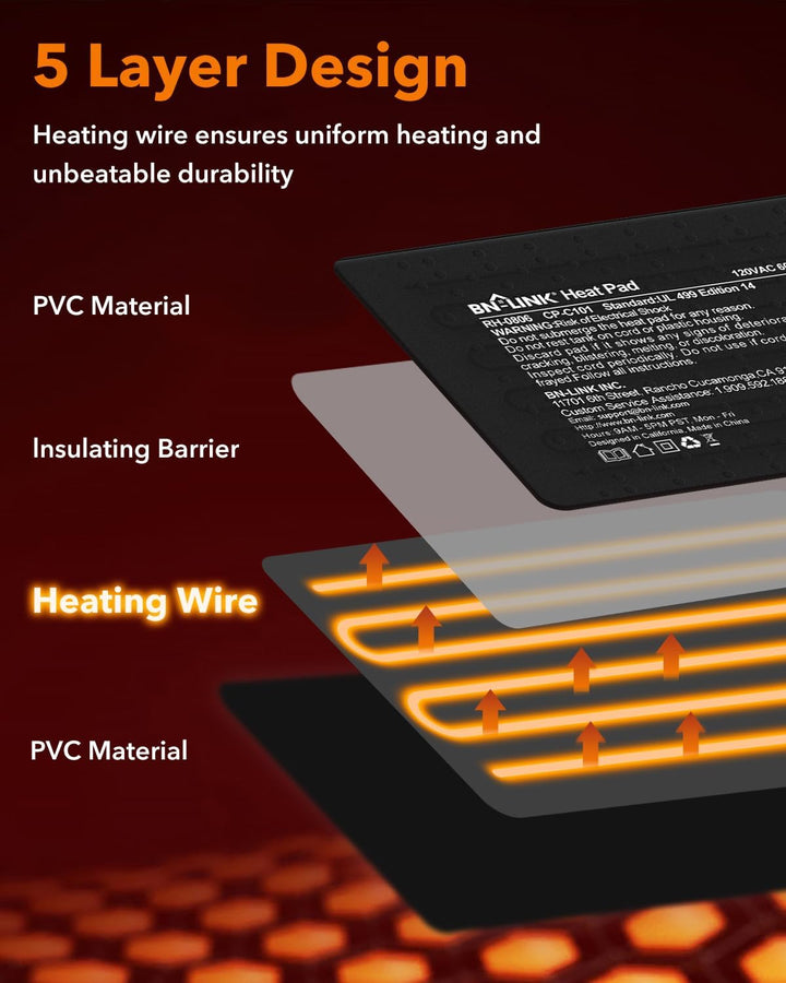 Reptile Heat Pad 6"X8" 8W for 10-20Gal under Tank Terrarium Heating Mat Waterproof for Turtle, Lizard, Frogs, Snake, Hermit Crab