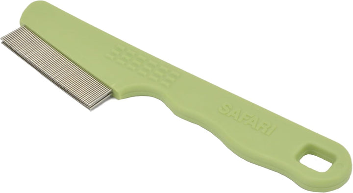 Pet Safari Double Row Comb - Helps Dry Skin - for Flea Prevention and Detection in Pets with Short and Long Hair