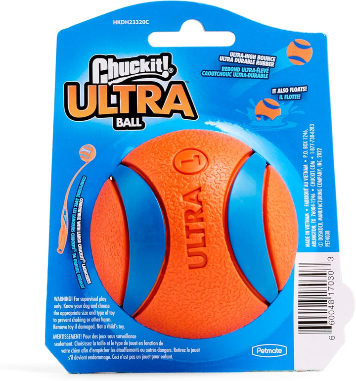 Ultra Ball Dog Toy - Size Large - for Dogs 60-100 Lbs - Made from Durable Rubber - Super Bouncy - Floats in Water - 3-Inch Diameter - Pack of 1