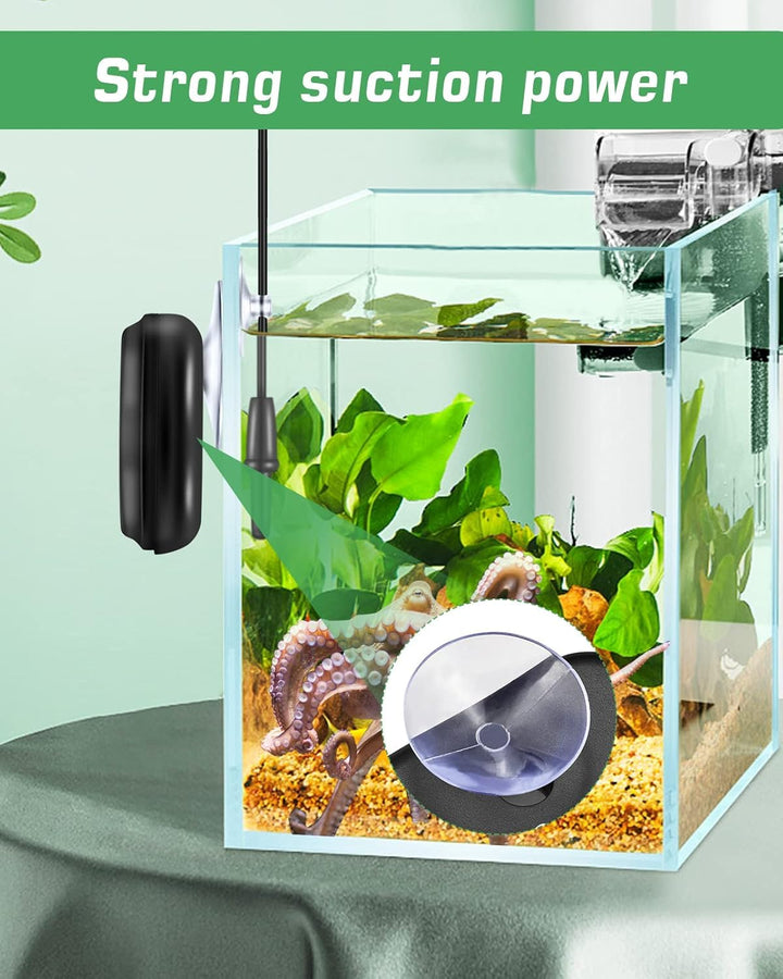 Digital Aquarium Thermometer, Fish Tank Thermometer, Water Thermometer with Large LCD Display, Reptile Thermometer for Fish Tank Water Terrarium