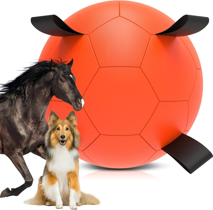 Premium Dog Toys Balls, Dog Soccer Ball with Straps, Dog Birthday Gifts, Herding Ball, Durable Balls for Small Medium Pet, Puppy Outdoor Toy, Pet Training Soccer Ball, World Cup Soccer (6 Inch)