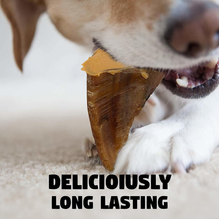 Cow Hooves for Dogs - USA Made Dental Treats & Bully Sticks Alternative - Plain, Rawhide Free - 25 Pack