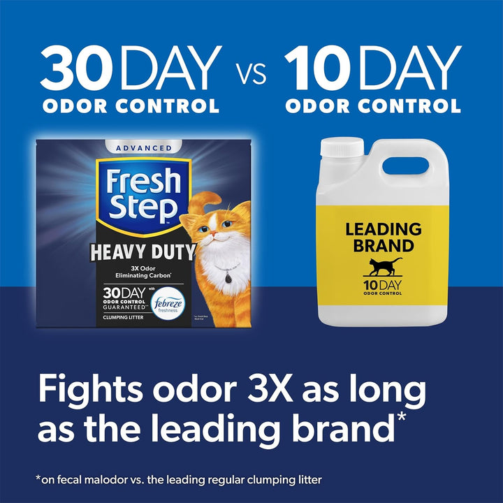 Clumping Cat Litter, Heavy Duty Advanced, Long Lasting 30-Day Odor Control with Odor Eliminating Carbon, 17.5 Lb