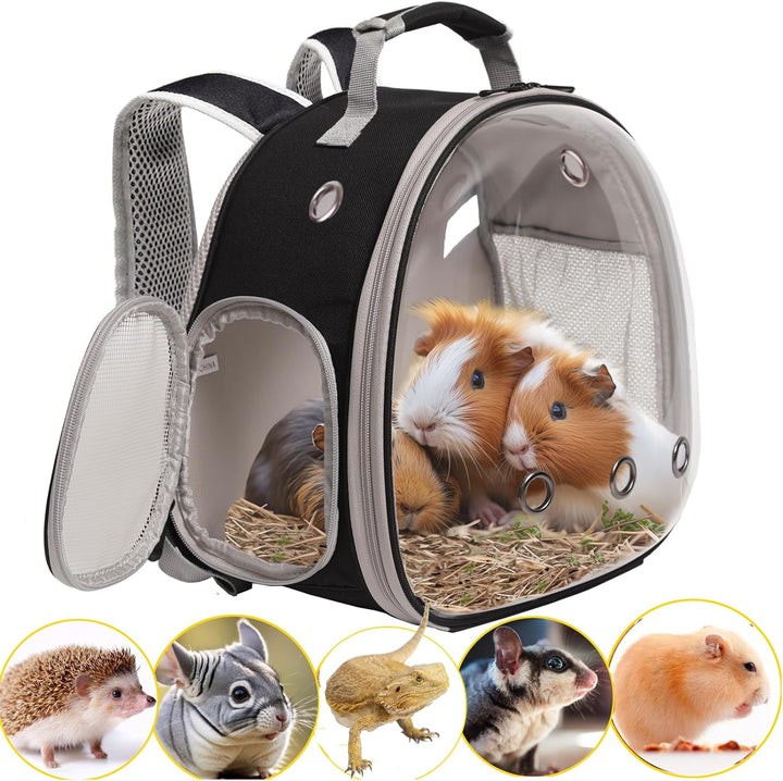 Bearded Dragon Travel Carrier,Lizards Carrier, Small Animal Travel Carrier for Sugar Glider Hedgehog Rat Parrot Bird Guinea Pig, Portable Guinea Pig Travel Bag for 2