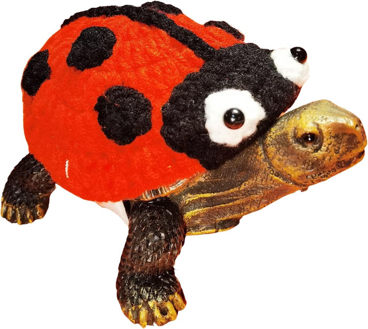 Turtle Sweater Cosplay Clothes Handmade Winter Warm Knitted Turtle Sweater with Adjustable Strap Small Animal Sweater Tortoise Apparel for Christmas Halloween Party Photo Shoot (4 Inch,Ladybug)