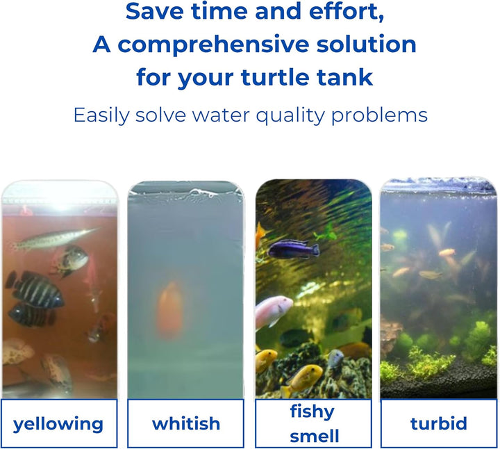 Square Turtle Feeding Ring with Suction Cup and 4 Pcs Nitrifying Balls Set, Fish Food Holder and Aquatic Toys for Turtles Tortoise Goldfish Guppy Koi Puffer, Aquatic Turtle Tank Accessories (Square)