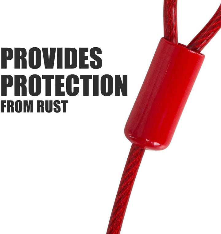 Dog Tie Out Cable 30 Feet - Heavy Duty Dog Lead up to 125 Pounds - Reflective & Rust-Free with Quick Release Swivel Clips & 360° Rotating Clasp - Tangle-Free Dogs Runner for Yard (Red, Single)