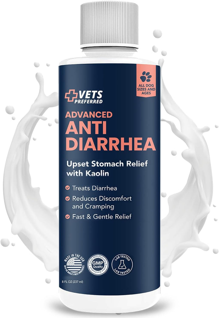 anti Diarrhea Liquid for Dogs - Dog Diarrhea Relief with Kaolin (8 Oz.) | Once Every 12 Hours for Dog Diarrhea & Dog Gas Relief