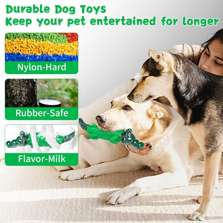 Dog Chew Toys for Aggressive Chewers -Tough Dog Toy to Reduce Pet Anxiety and Boredom for Small, Medium, Large Breed