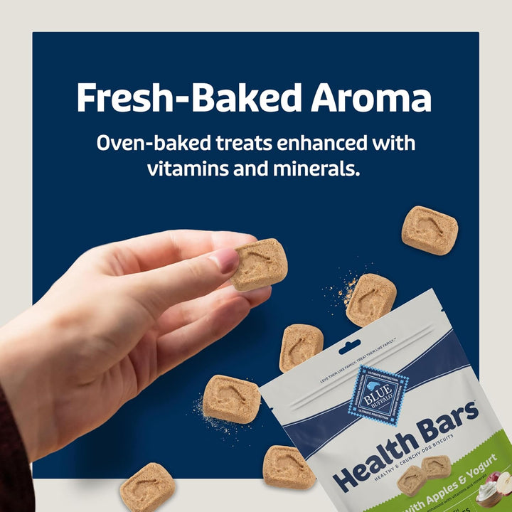 Health Bars Mini Crunchy Dog Biscuits, Oven-Baked with Natural Ingredients, Apples & Yogurt, 16-Oz Bag