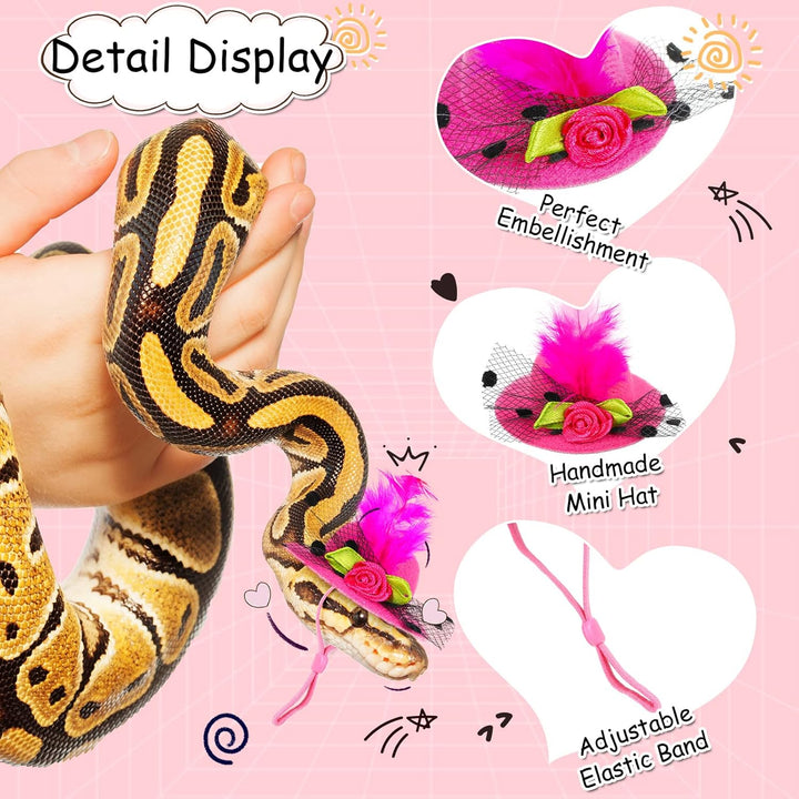 6 Pieces Chicken Hats for Hen Mini Chicken Helmet Accessories Feather Top Funny Small Hat Funny with Adjustable Elastic Chin Strap for Animal Costume (Fresh Color, Classic Style)