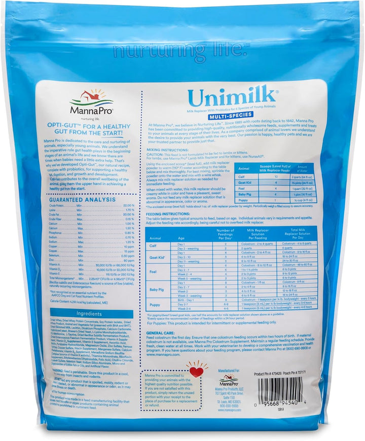 Unimilk Multi-Species Milk Replacer | Great for Puppies | 9 Lb