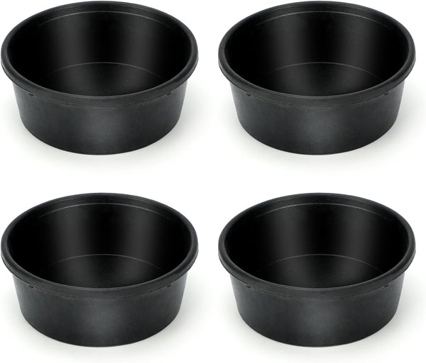 4Pcs Rubber Feed Pan, 1 Gallon Horse Feed Bucket Utility Feed Bucket, 10.6 X 4.1Inches Rubber Bowl Chicken Dust Bath Livestock Water Bowl for Pig Goat Chicken Dogs Farm Small Animal