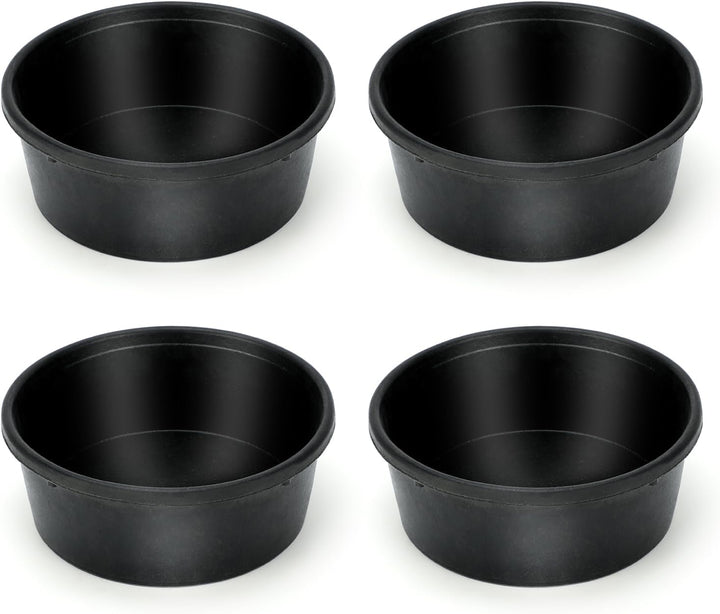 4Pcs Rubber Feed Pan, 1 Gallon Horse Feed Bucket Utility Feed Bucket, 10.6 X 4.1Inches Rubber Bowl Chicken Dust Bath Livestock Water Bowl for Pig Goat Chicken Dogs Farm Small Animal