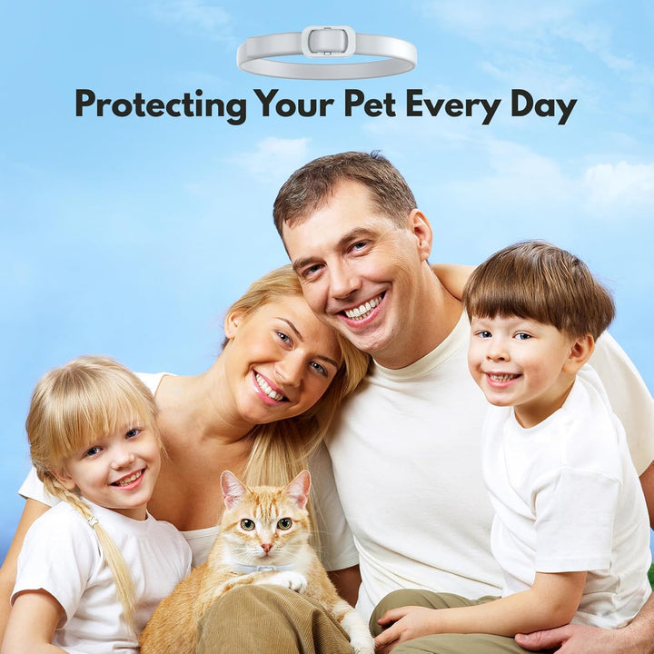 Natural Flea and Tick Collar for Cats – 4 Pack, 8 Months Long-Lasting Protection, Waterproof, Adjustable Size for Kittens and Adult Cats