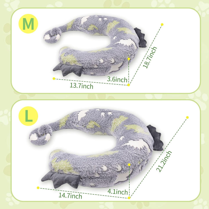 Dog Calming Pillow - Cute Soft Animal Pillow for Dogs, Cats, Kids, Adults, Washable Cozy Relaxing Pet Bed Pillow, Glow in the Dark Dog Neck Pillow (Blue, Large)