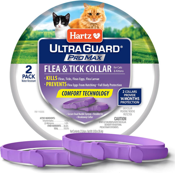 Ultraguard Promax Flea & Tick Collar for Cats I 14 Months Protection I Soft & Comfortable | Flea & Tick Prevention I 2 Pack