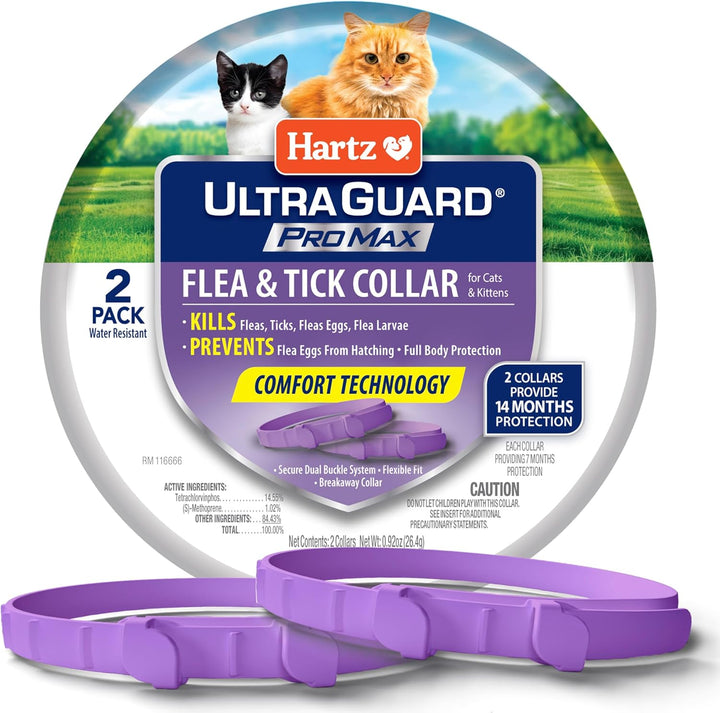 Ultraguard Promax Flea & Tick Collar for Cats I 14 Months Protection I Soft & Comfortable | Flea & Tick Prevention I 2 Pack