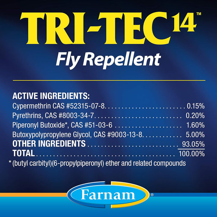 Tri-Tec 14 Horse Fly Spray, Kills, Repels, Protects, 32 Ounces