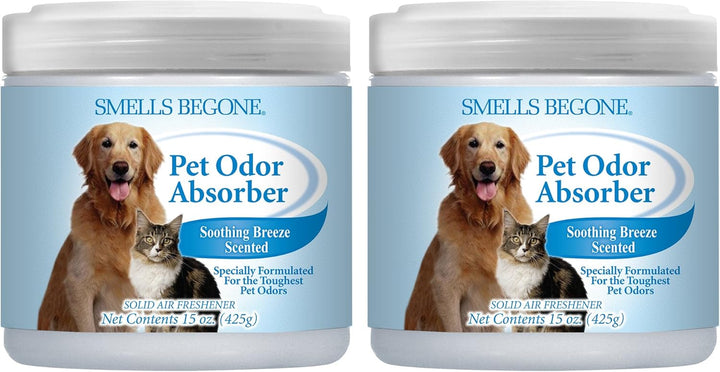 Air Freshener Odor Absorber Gel - 15 Oz, Pack of 2 - Absorbs and Eliminates Odor in Pet Areas, Bathrooms, Cars, & Boats - Made with Essential Oils - Fragrance Free