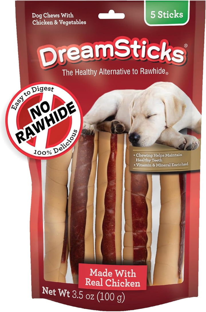 Dreamsticks with Real Chicken Chews for Dogs, 15 Count, These Easy-To-Digest Rawhide-Free Chews Are a Dog’S Favorite Distraction