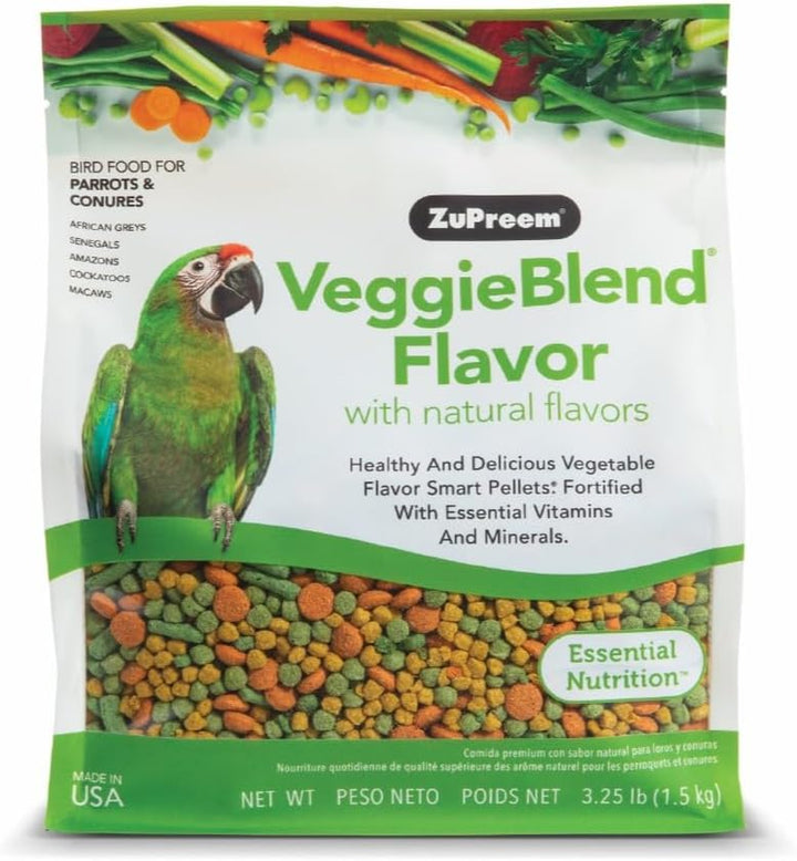 Fruitblend Bird Pellets, Daily Bird Food for Parrot, Conure, Caique, African Grey, Eclectus, Small Cockatoo, Core Nutrition for Medium Large Birds, Parrot Food (ML, 3.5 Lbs)
