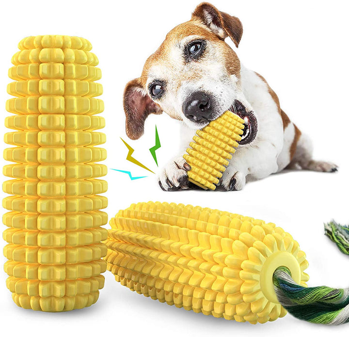 Dog Chew Toys for Aggressive Chewers, Indestructible Tough Durable Squeaky Interactive Dog Toys, Puppy Teeth Chew Corn Stick Toy for Small Medium Large Breed