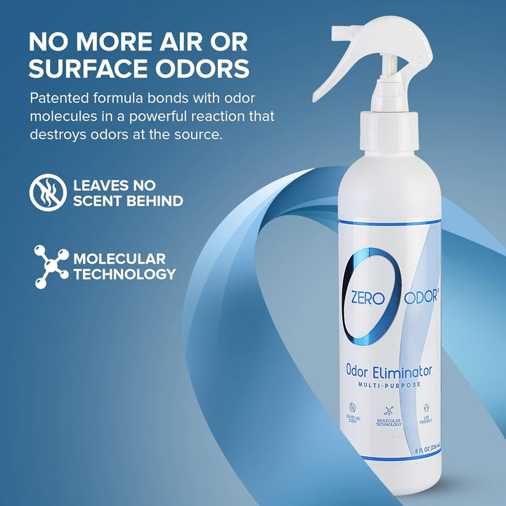 Multi-Purpose Odor Eliminator - Eliminate Air & Surface Odor – Patented Technology Best for Bathroom, Kitchen, Fabric, Closet- Smell Great Again, 8Oz (Over 1000 Sprays)