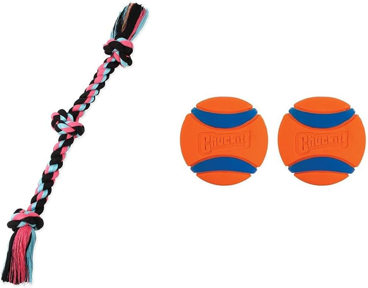 Mammoth Flossy Chews Rope Tug – Premium Cotton-Poly Tug Toy for Dogs – Interactive Rope Toy (Colors May Vary)
