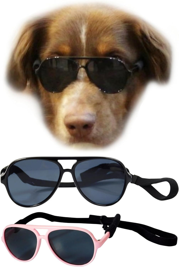 G010 Dog Pet Costume Aviator Sunglasses for Medium Breeds 20-40 Lbs (Black)