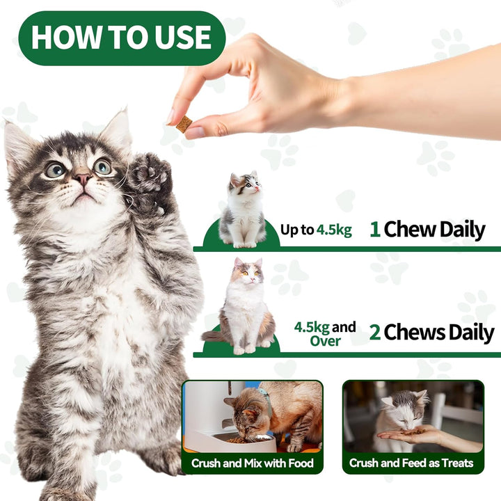 Flea and Tick Chews for Cats - 200 Soft Chews Natural Flea Tick Support for Cat All Breeds & Ages - Nourishes Skin & Coat Health - Energy Support - Chicken Flavor Soft Chew