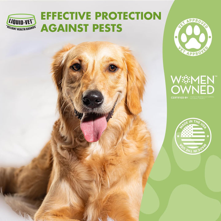 Natural Flea and Tick Topical Treatment, Repels Fleas Ticks and Mosquitoes, Quick-Dry No Residue, All Food-Grade Ingredients, 8 Oz