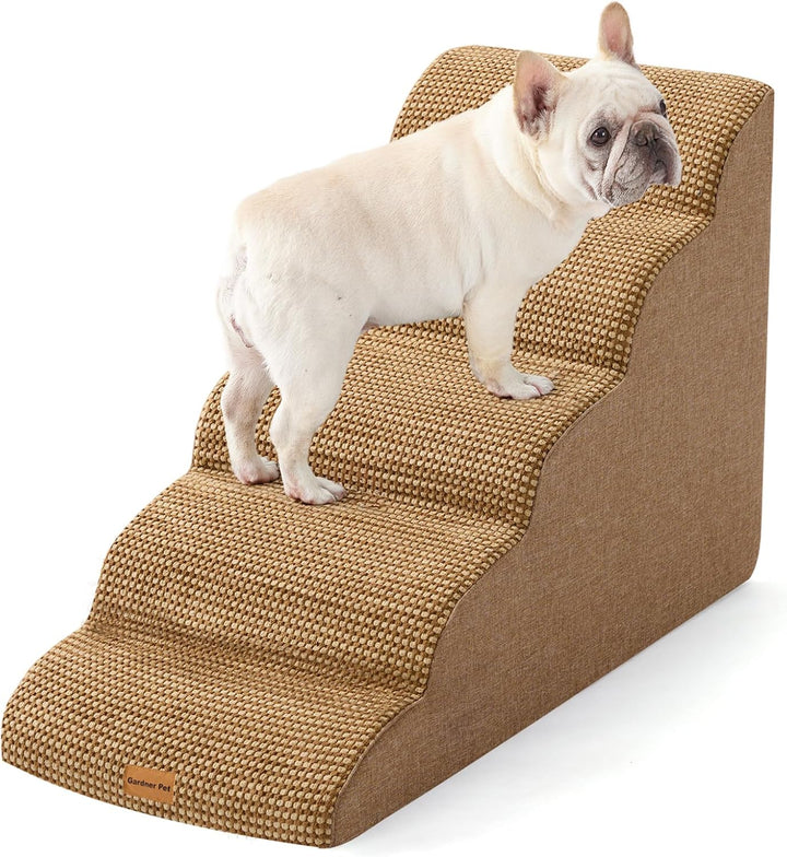 Dog Stairs for Small Dogs 16.5" H, 2 in 1 Transformable 3-Step Pet Stairs and Ramp, Dog Steps for Couch (13-20 In) with Durable Non-Slip Waterproof Cover and Certipur-Us Certified Foam