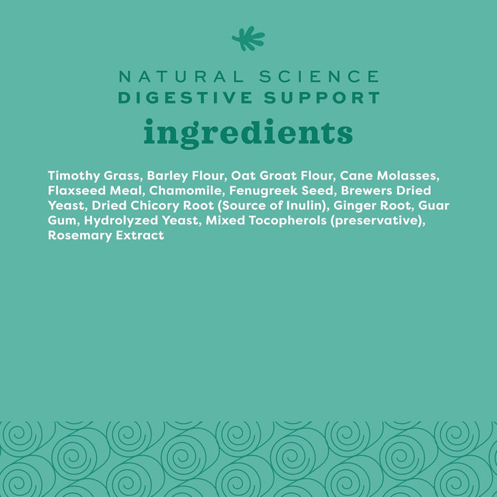 Animal Health Natural Science Digestive Support, High Fiber Supplement for Rabbit & Guinea Pig, Made with Timothy Hay, Includes Chicory Root, Ginger Root, Chamomile, Made in USA, 4.2 Oz Bag