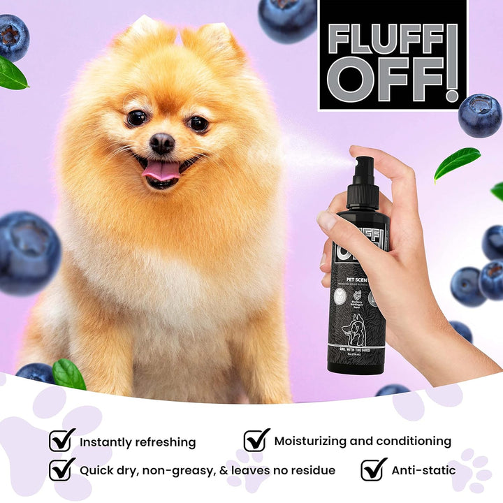 FLUFF off Pet Scent (Blueberry Bubblegum) 8 Oz - for Cats and Dogs - Made in USA
